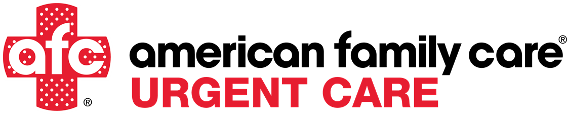 American Family Care Urgent Care logo in red and black with a red medical cross icon