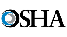 OSHA logo with black text and a blue circular icon