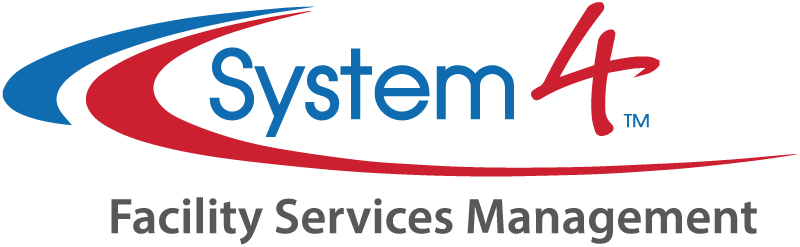 System4 Facility Services Management logo in blue and red on a white background