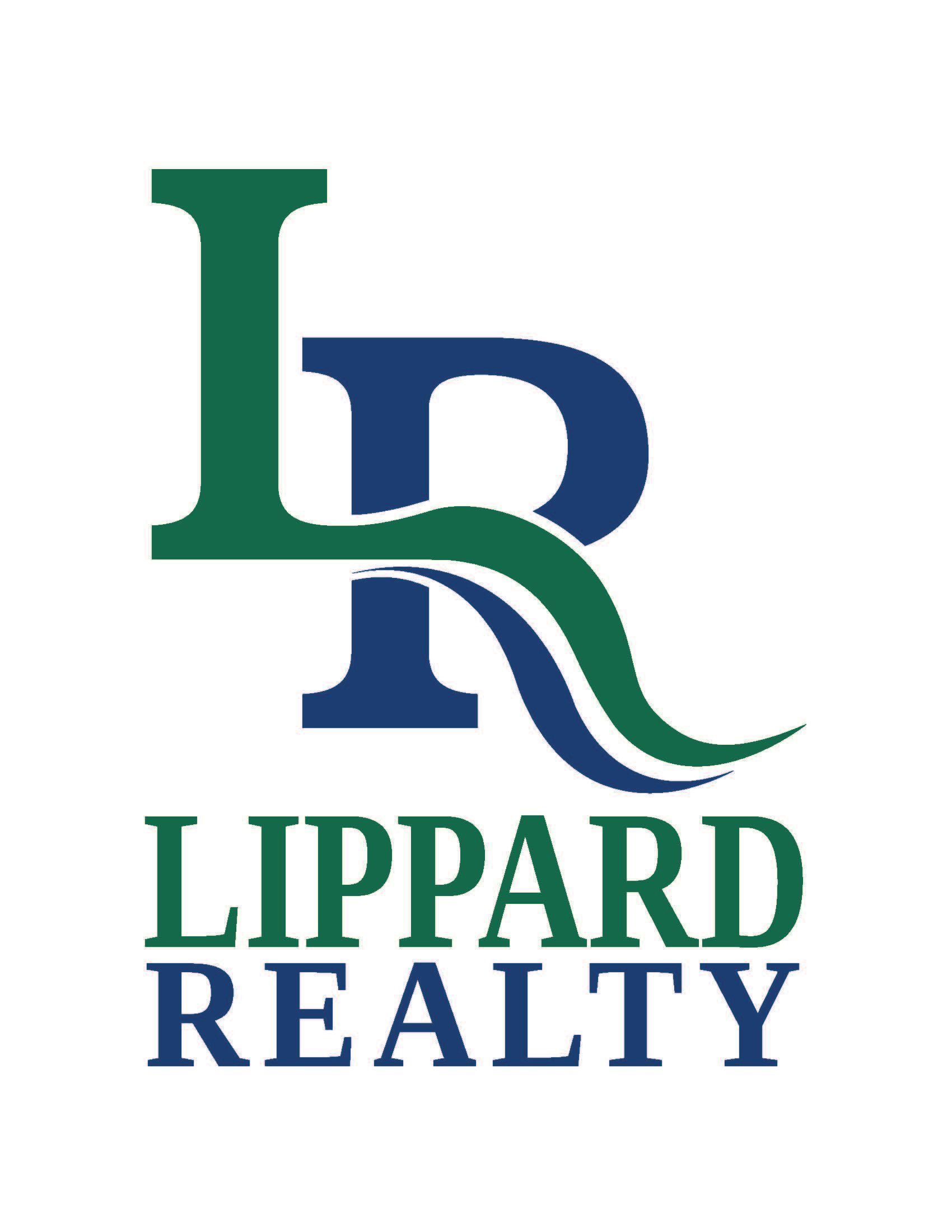 A blue and green logo for lippard realty