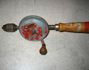 old eggbeater drill from basement