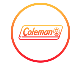 A coleman logo in a circle on a white background