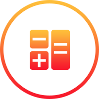 A red and orange icon with a plus sign inside of a circle.