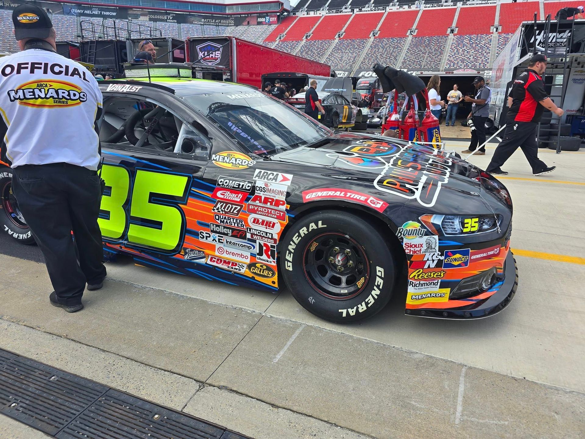 A race car with the number 35 on it