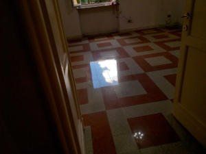 pulizia di pavimenti in marmo bicromo