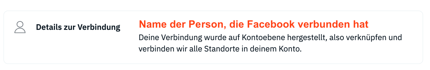 Ein verschwommenes Bild einer Facebook-Seite mit dem Text „Name der Person mit Facebook verbunden hat“