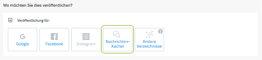 Ein Screenshot einer Website, auf der Sie auswählen können, welche Social-Media-Plattform Sie verwenden möchten.