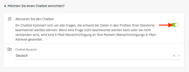 Ein Screenshot einer Website mit einem grünen Pfeil, der auf eine Schaltfläche zeigt.