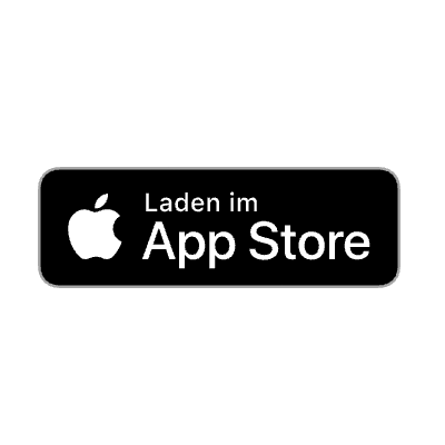 Das Logo des App Stores ist schwarzweiß und trägt die Aufschrift „Laden im App Store“.
