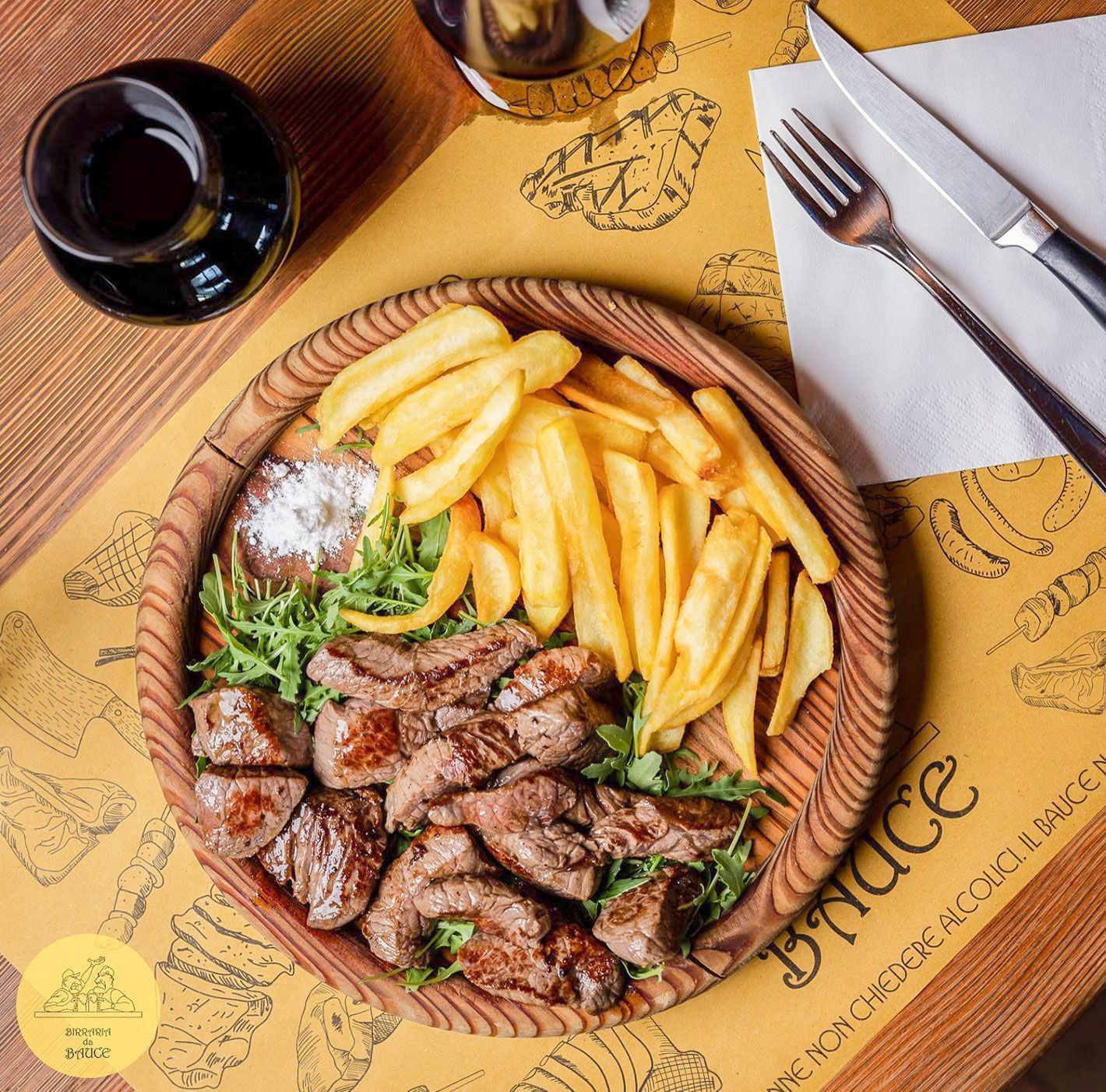 filetto con patatine fritte