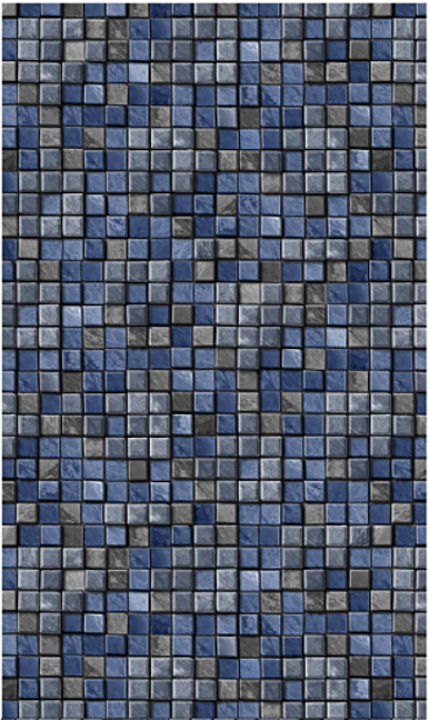 Un gros plan d'un motif de mosaïque de carreaux bleus et gris