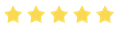 A row of five yellow stars on a white background.