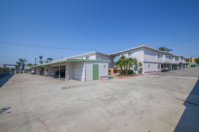 exterior view of the apartments and covered parking area