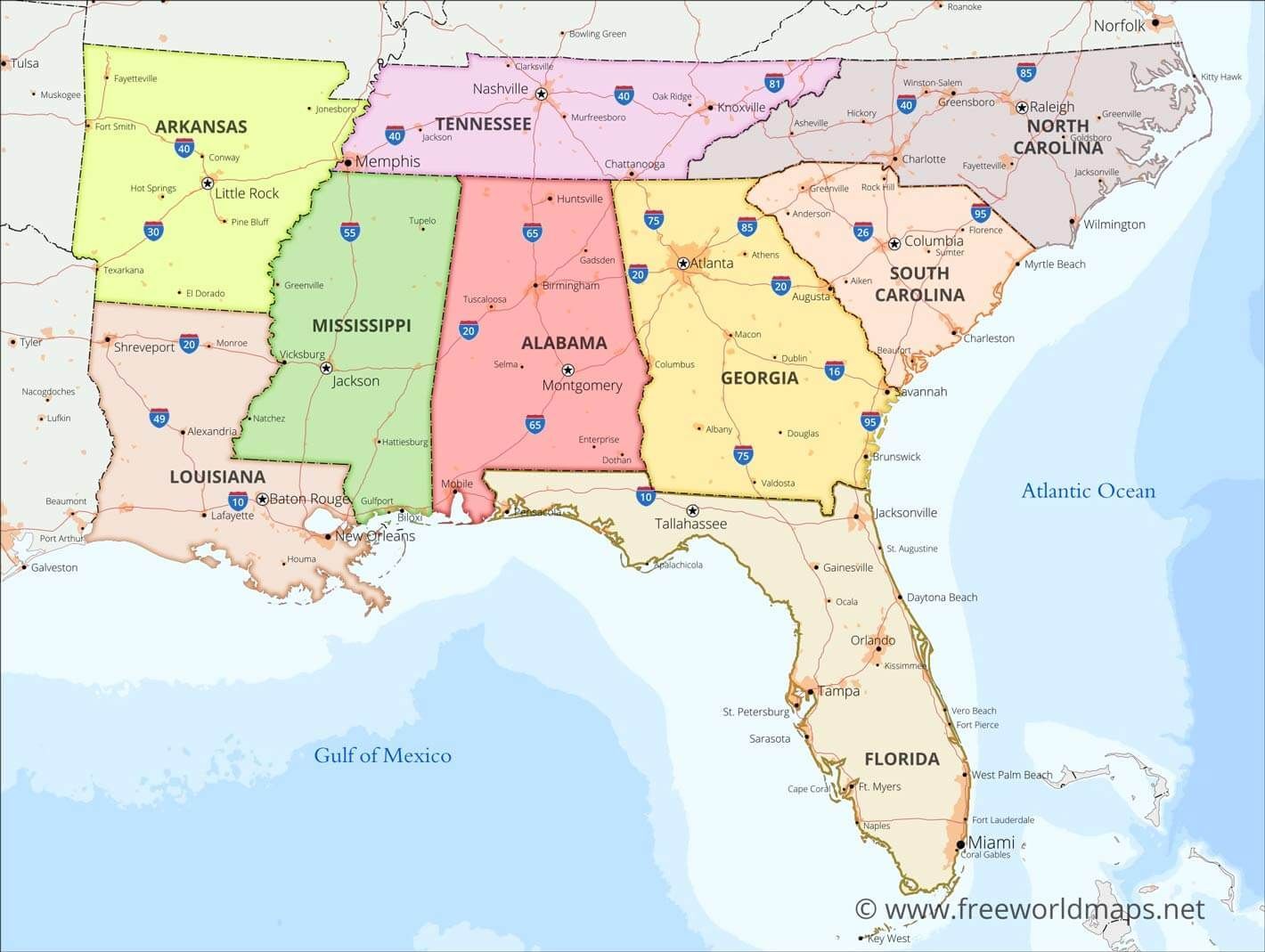 A map of the united states divided into states