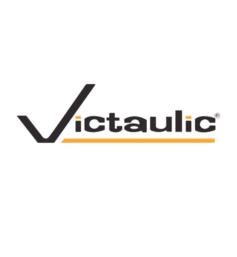 A black and orange logo for victaulic on a white background.