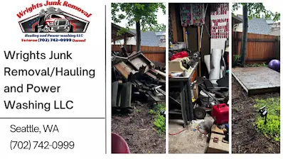 A flyer for wright 's junk removal / hauling and power washing llc