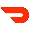 Red DoorDash logo: a stylized 