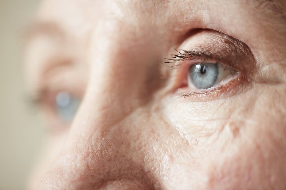 old woman's eyes upclose