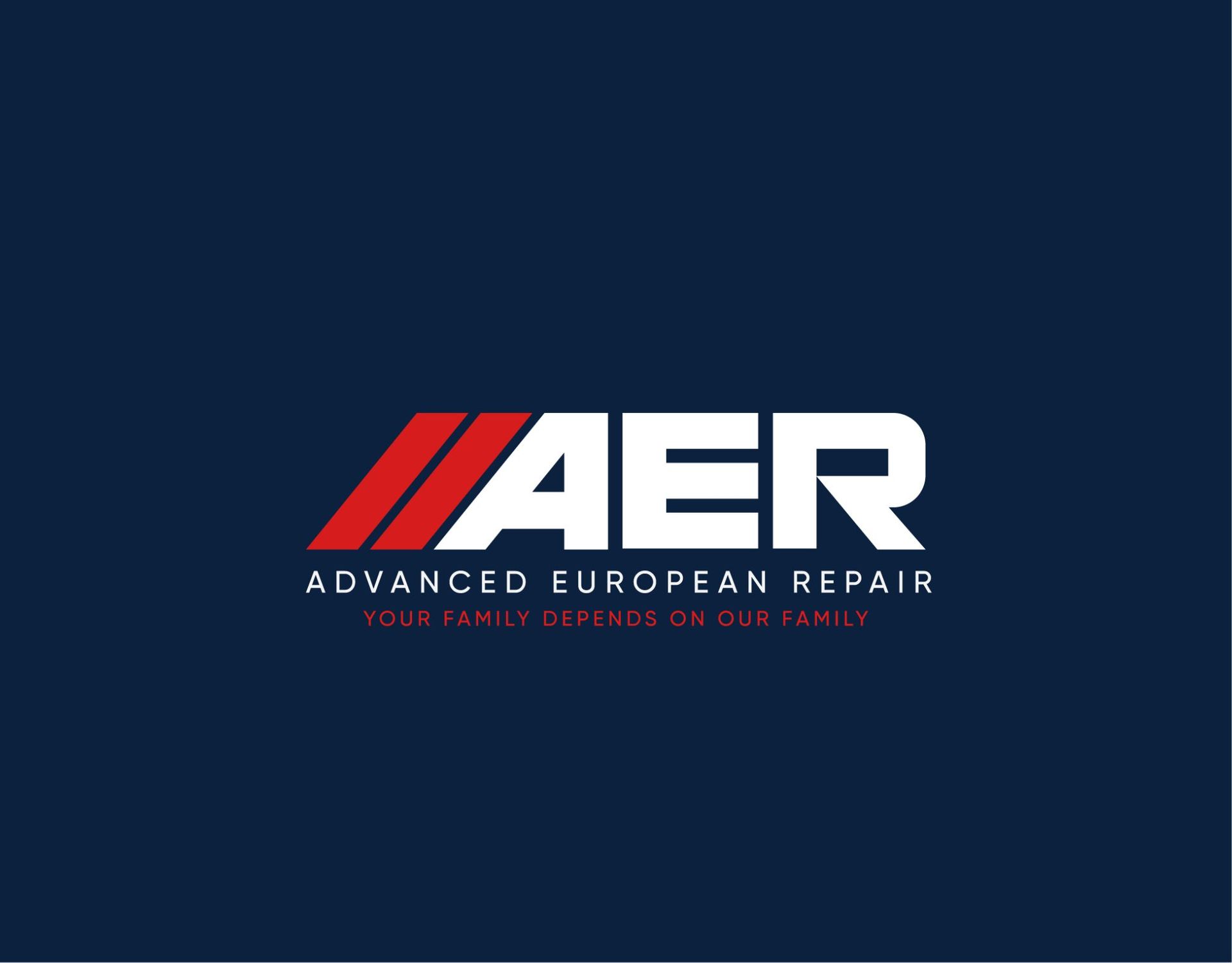 aer advanced european repair logo on a dark blue background