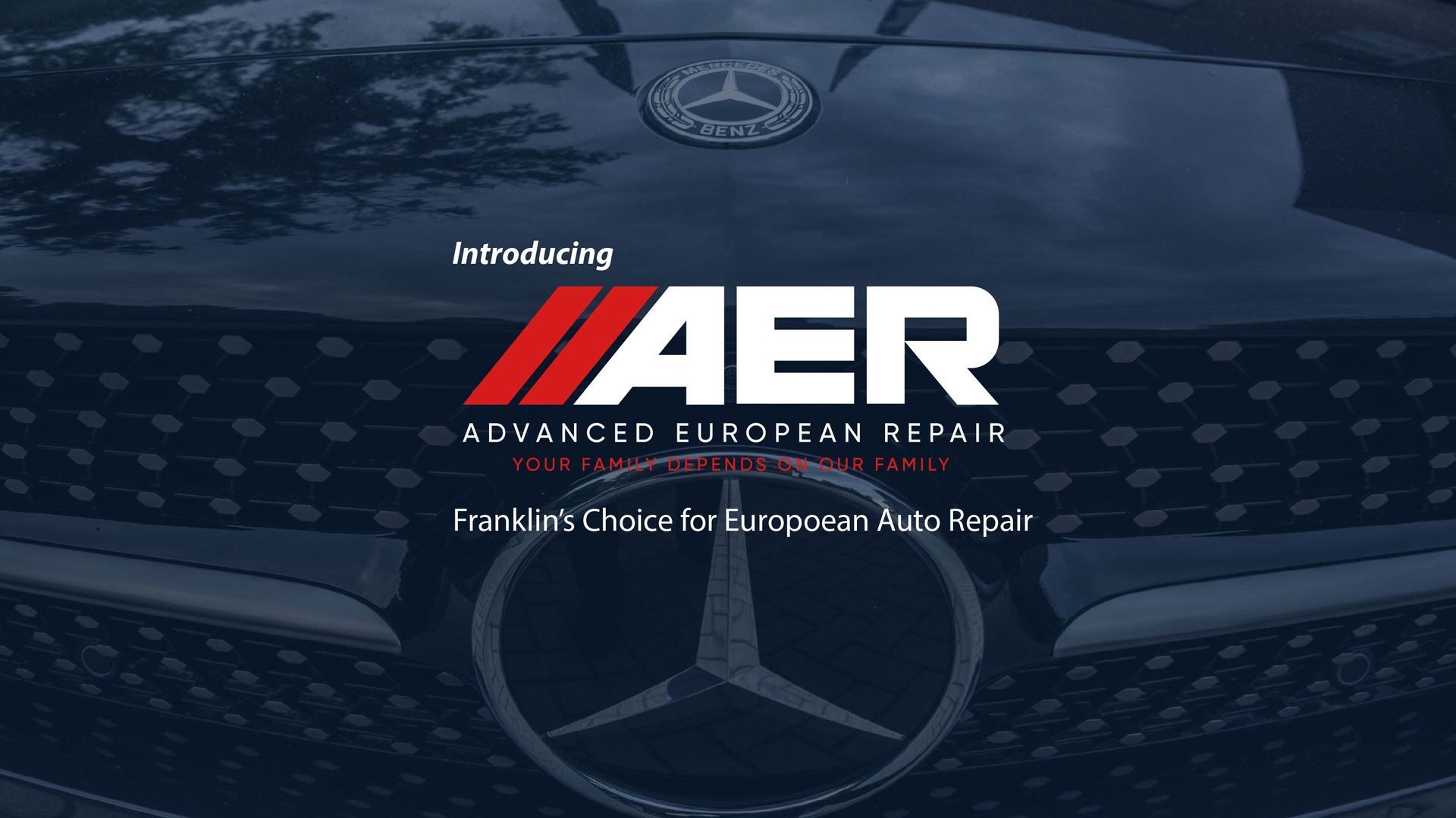 a European vehicle with the word aer on it