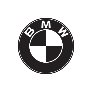 a black and white bmw logo on a white background .