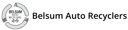 The logo for belsum auto recyclers is shown on a white background.