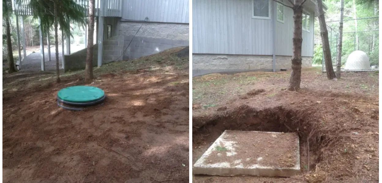 Septic repair photo of before and after.