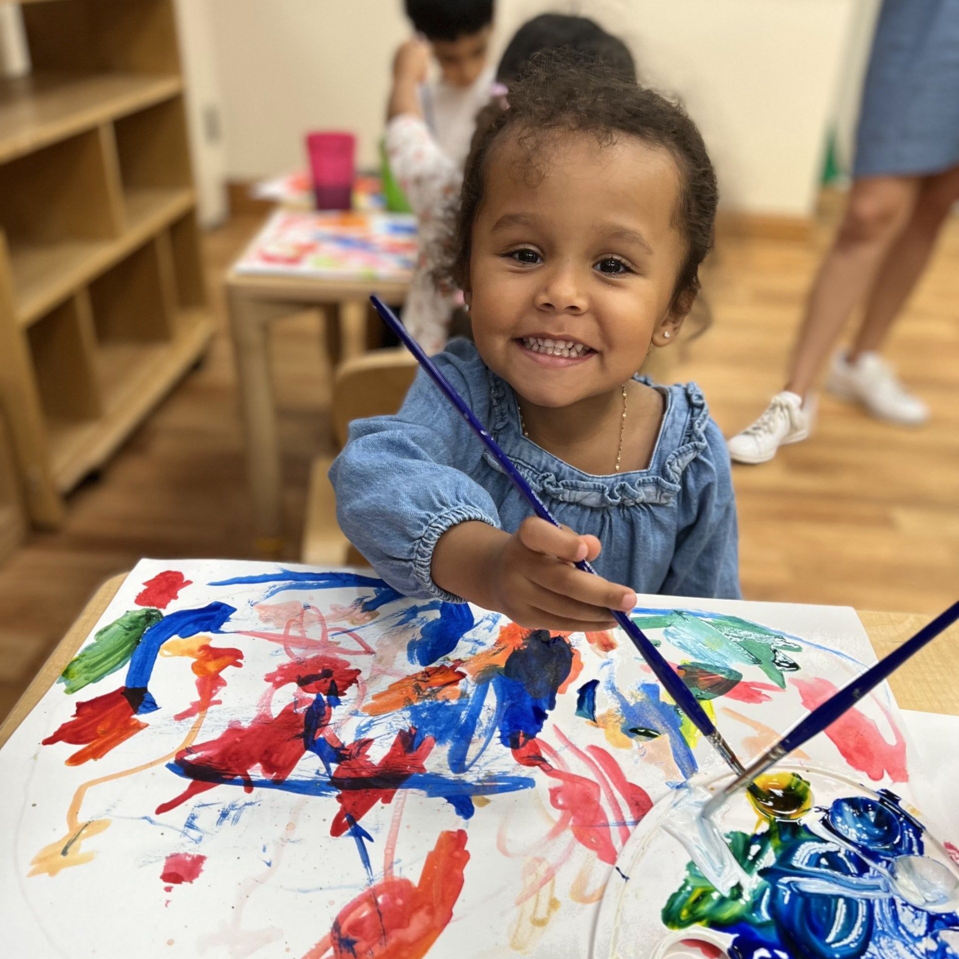 Montessori child painting