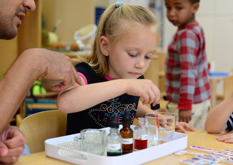 Montessori Child working in the classroom
