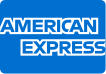 American Express logo on a blue background. The brand name is in a white, stylized font.