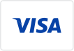 Visa logo: Blue text on a white background, showing the Visa brand name.