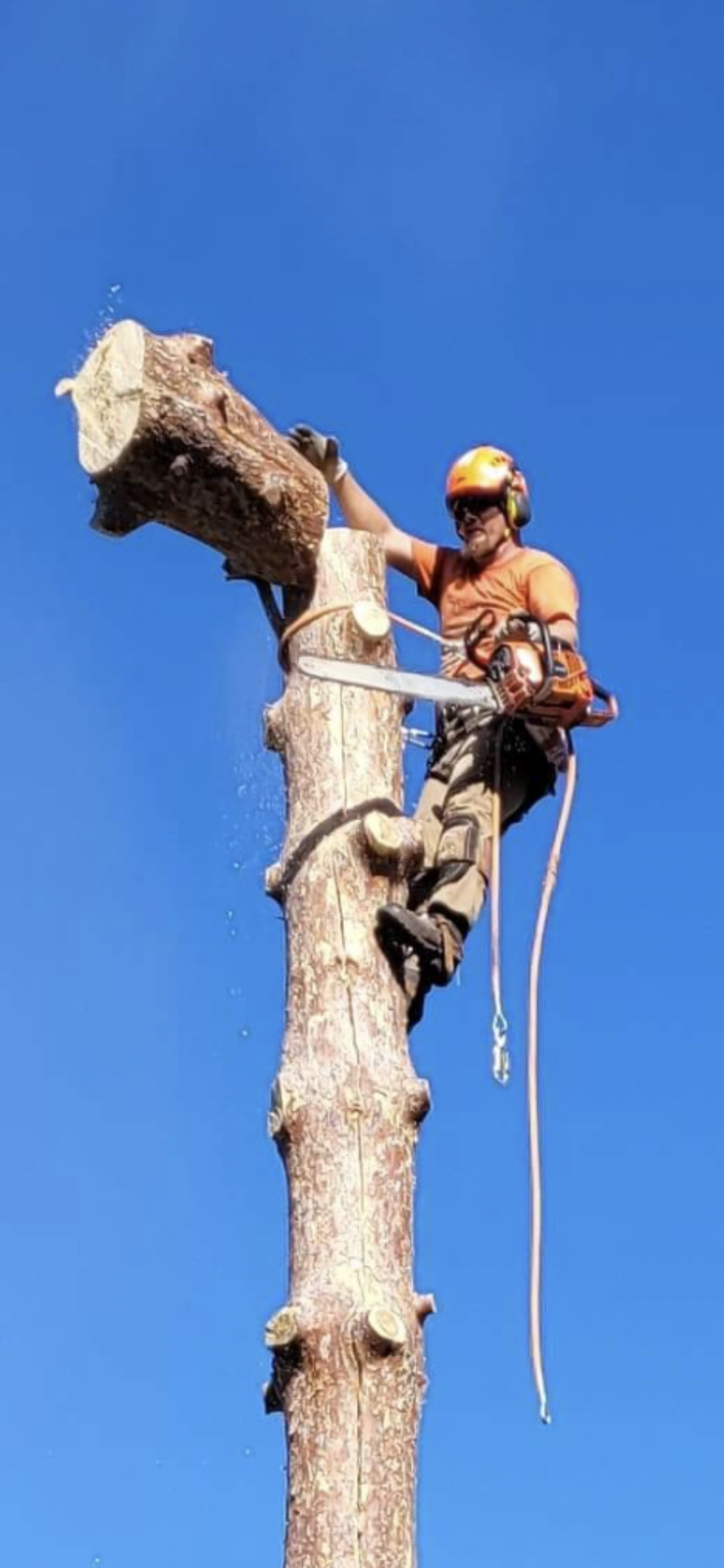 A person is working on a pipe with a wrench.