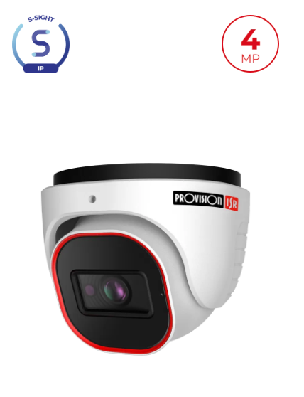 White and red Pro Vision security camera with 