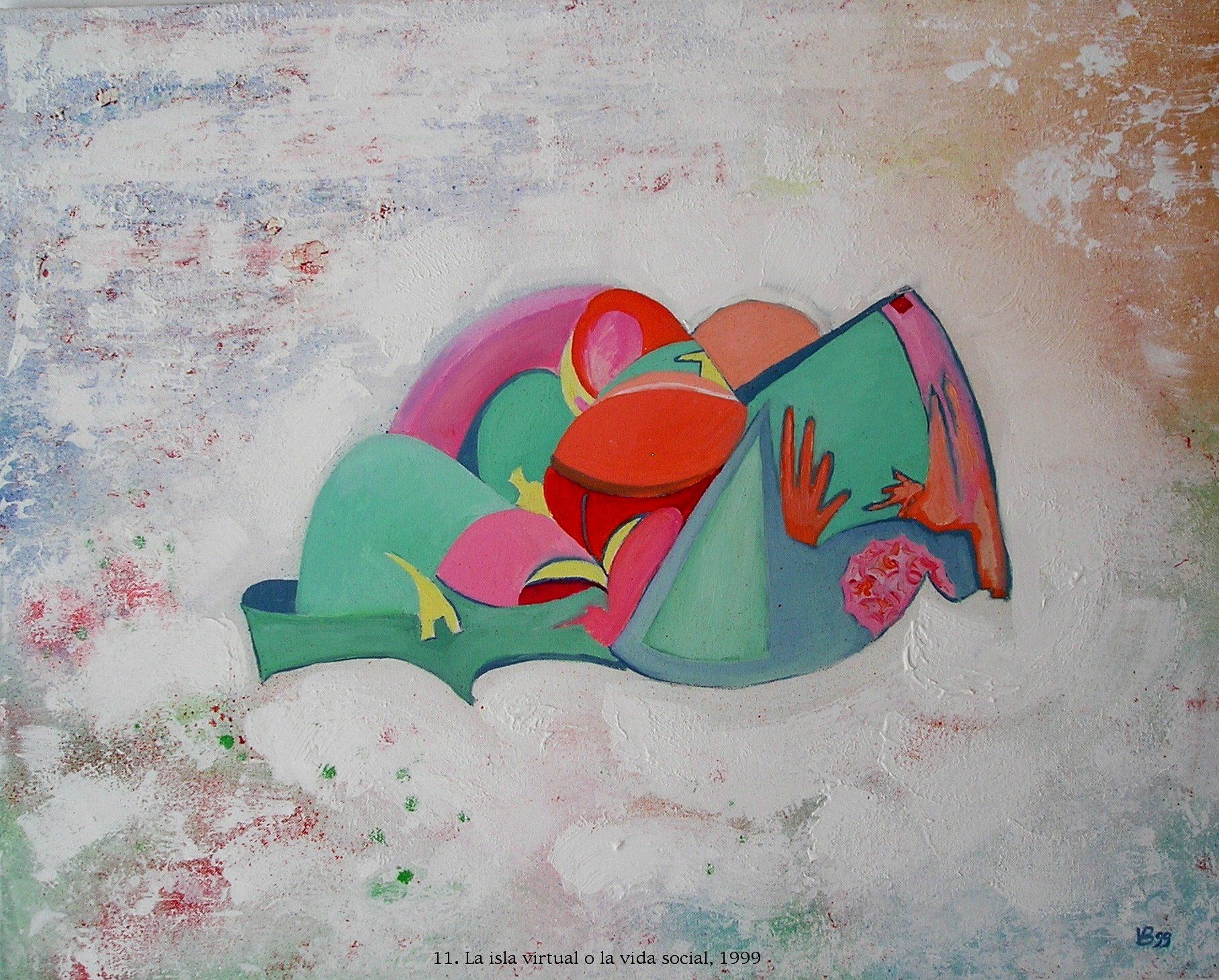 Ein Gemälde eines Frosches mit den Buchstaben bm auf der Unterseite