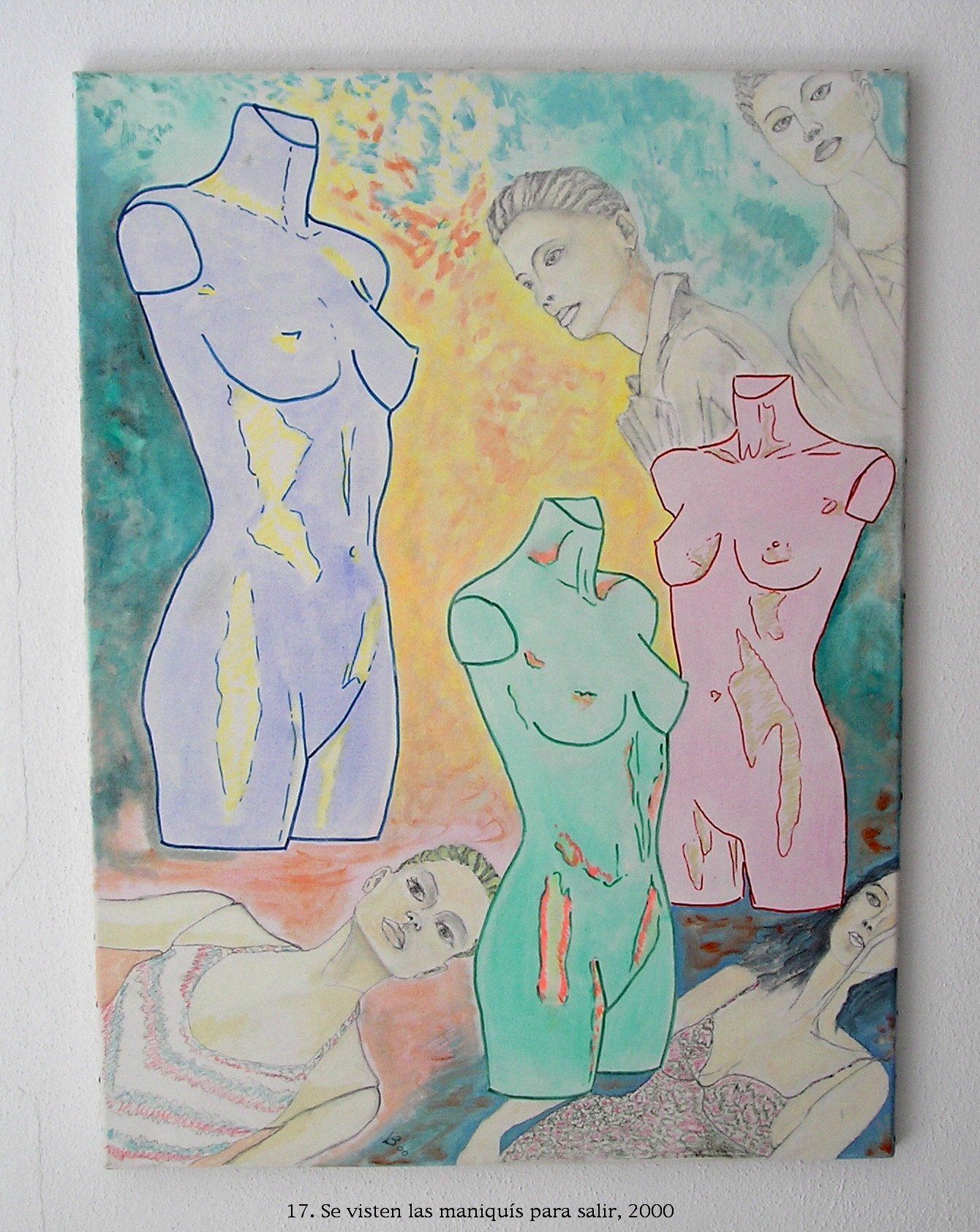 gemälde mit drei weiblichen 