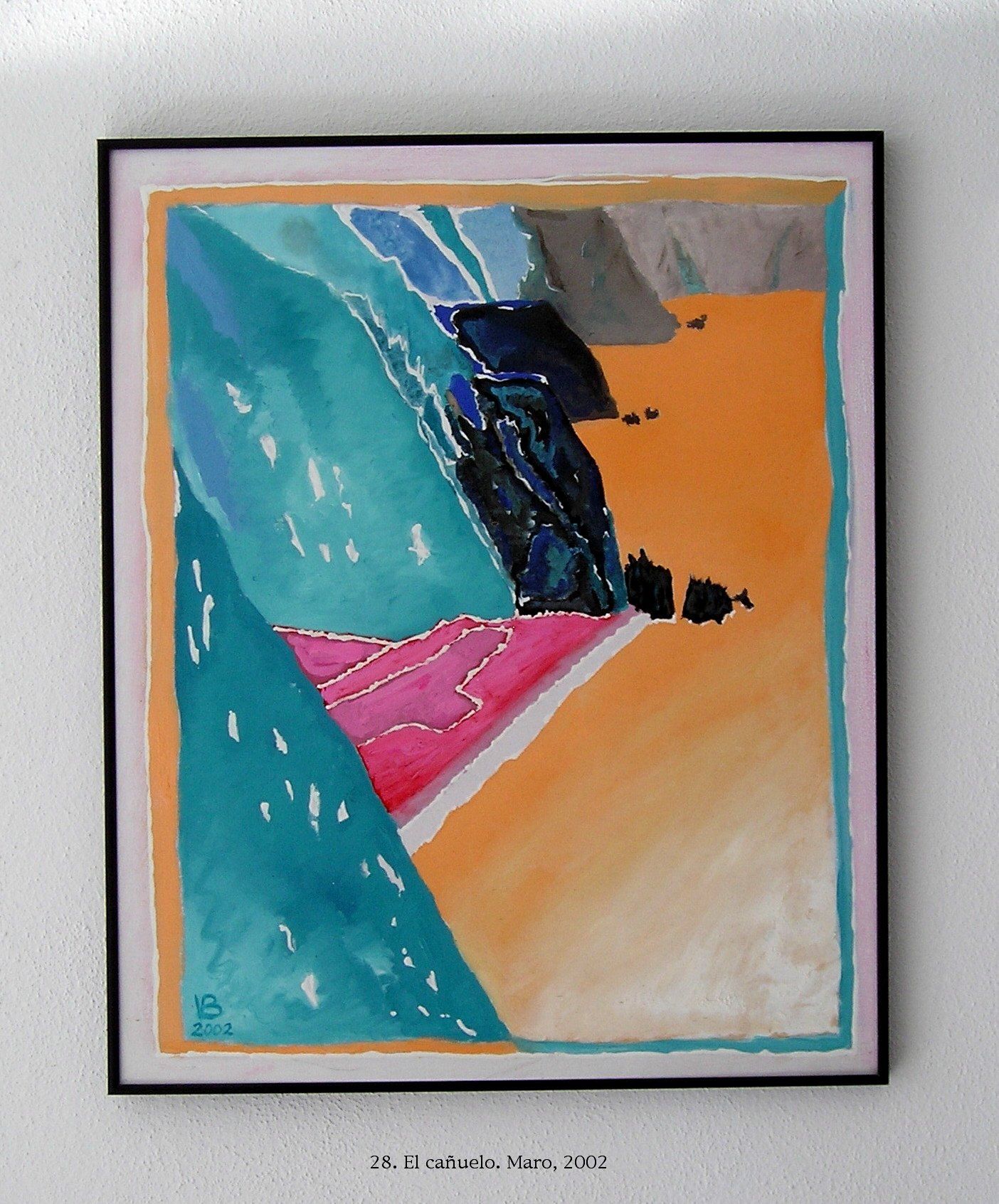 Ein gerahmtes Gemälde an einer Wand mit der Jahreszahl 2012 auf der Unterseite