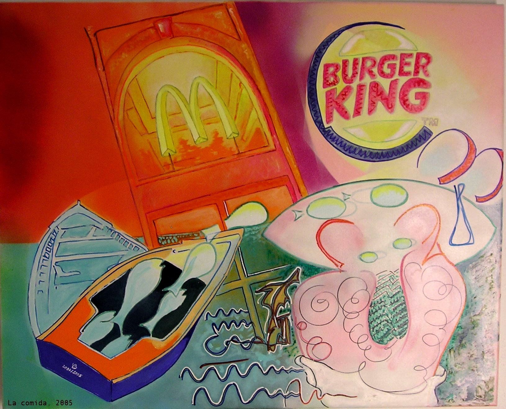 Ein Gemälde mit einem Burger King-Logo darauf