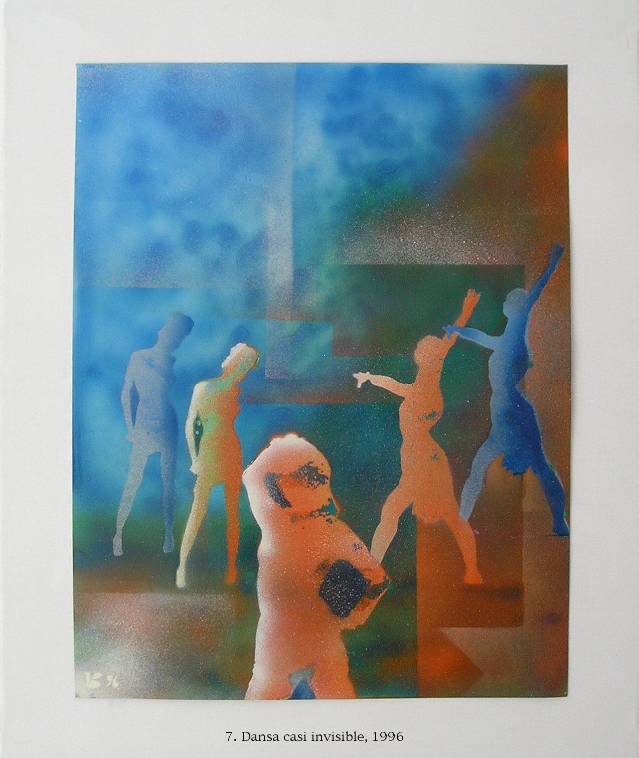 Ein Gemälde einer Gruppe von Menschen mit der Nummer 13k auf der Unterseite