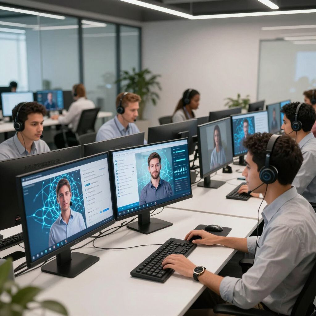 Close-up of a sophisticated AI algorithm processing complex data streams on a futuristic interface, representing advanced B2B tools
