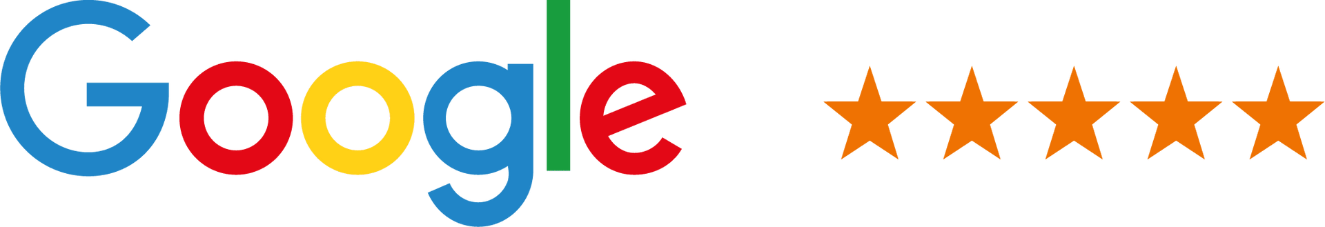 A google logo with five stars on it