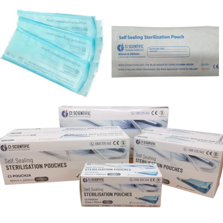 photo of boxes of sterilisation pouches