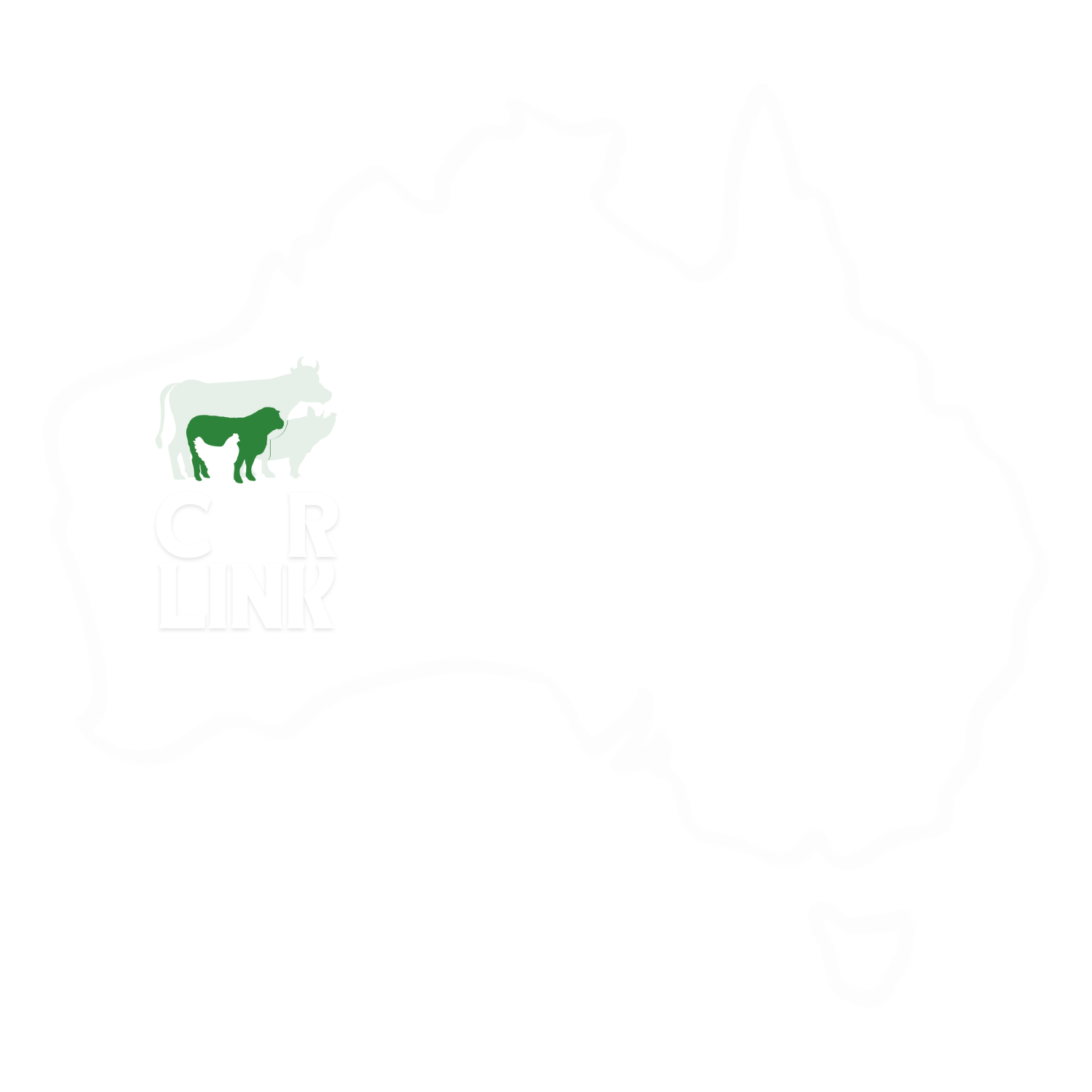 A green silhouette of a cow and a calf on a white background with the CoRLink Logo and national animal welfare