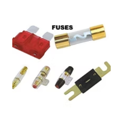 Various automotive fuses of different types and sizes.