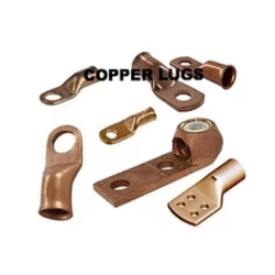 Copper electrical lugs in various shapes and sizes, for connecting wires.