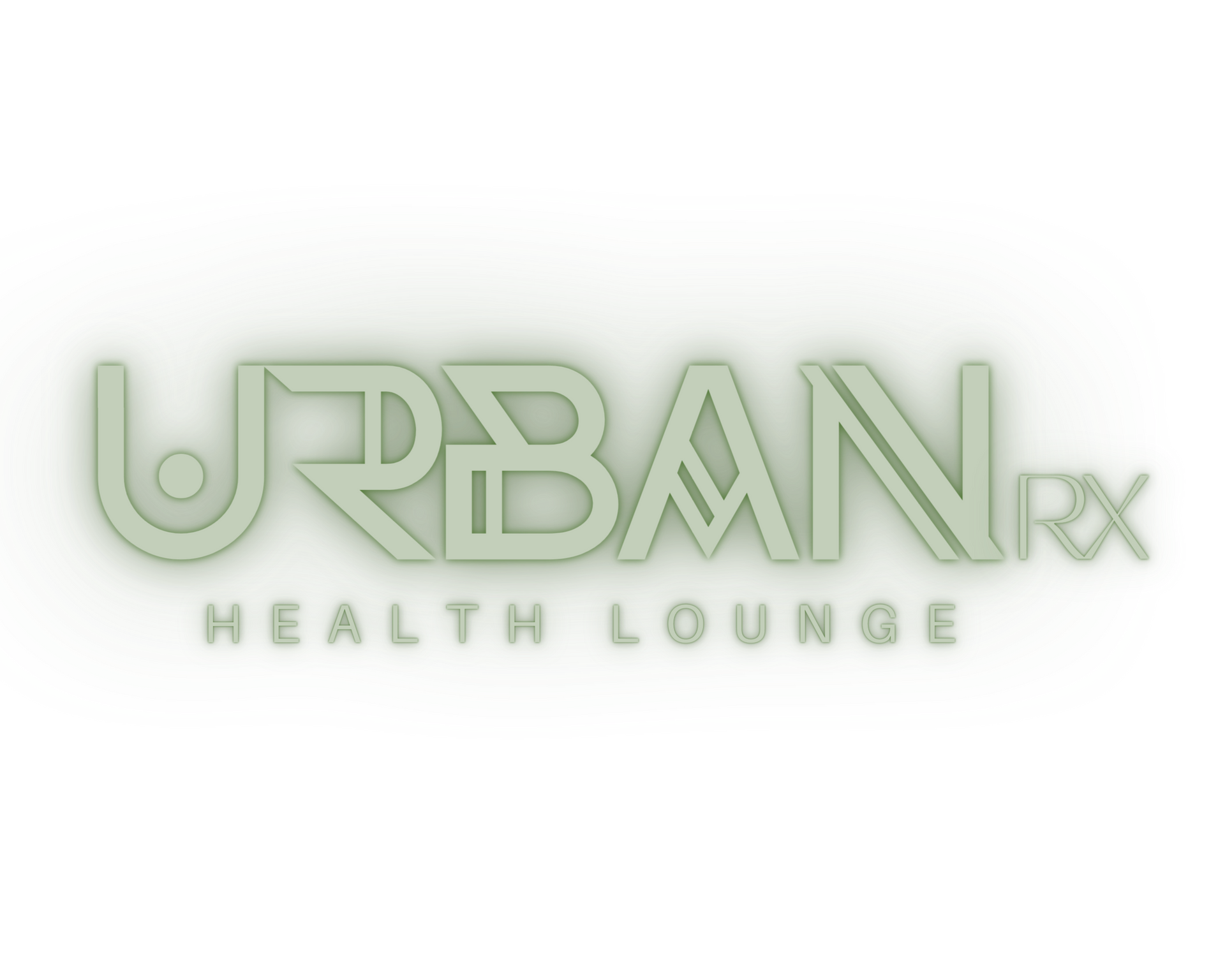 A logo for urban rx health lounge mobile IV services in houston, tx  on a white background.