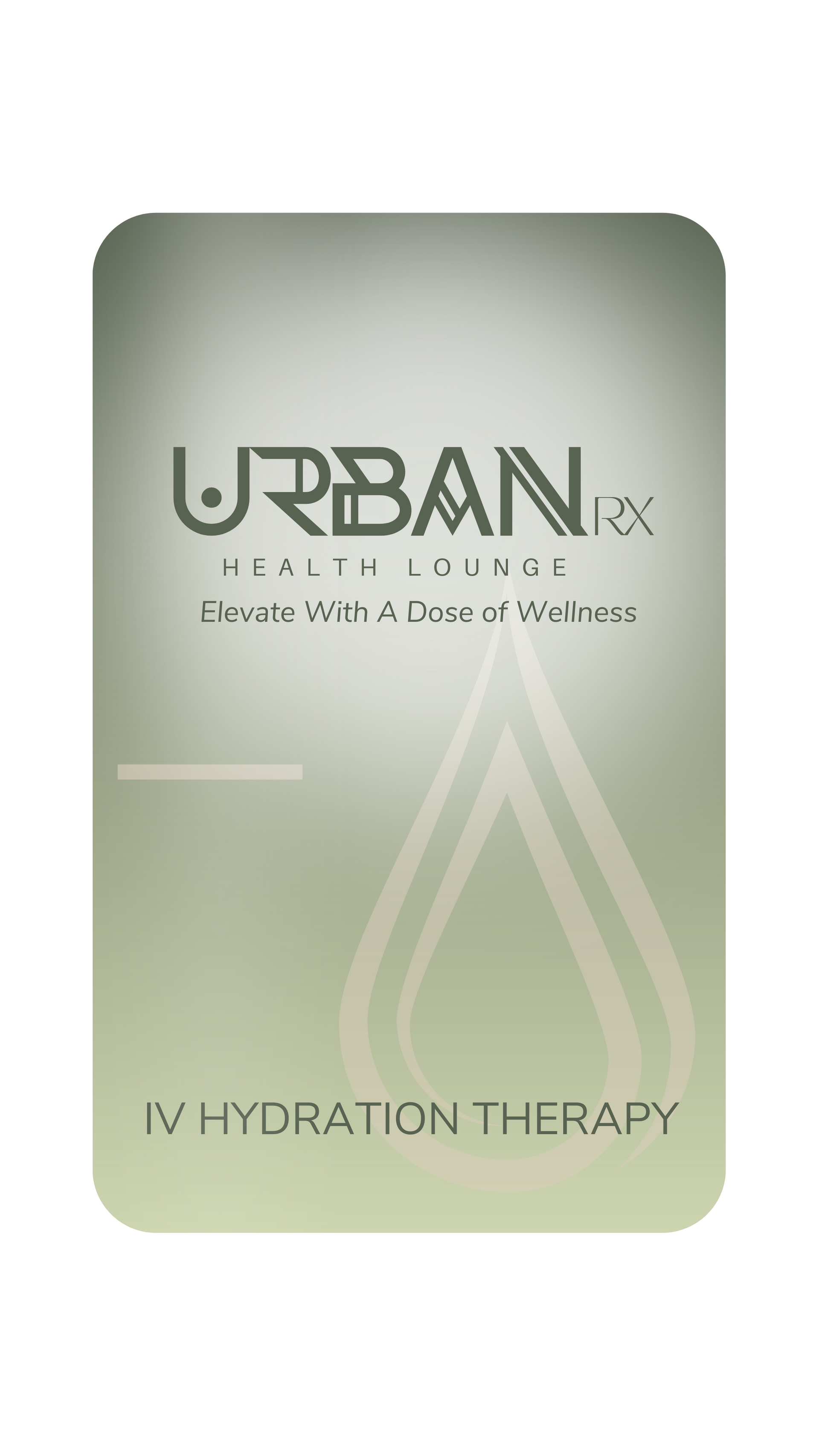 A bag of liquid iv bag with a label that says urbanrx health lounge mobile iv services in houston, tx