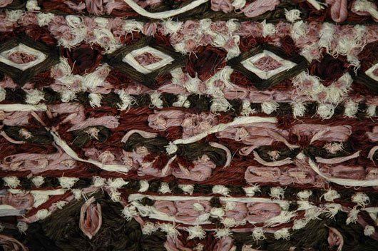 A close up of a blanket with a pattern on it.