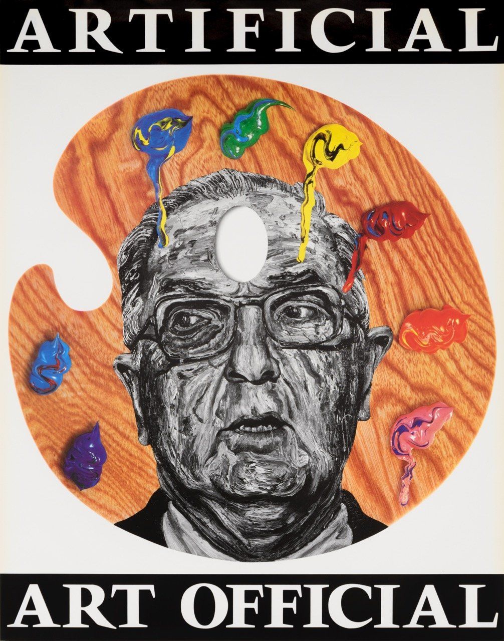 A poster that says artificial art official on it