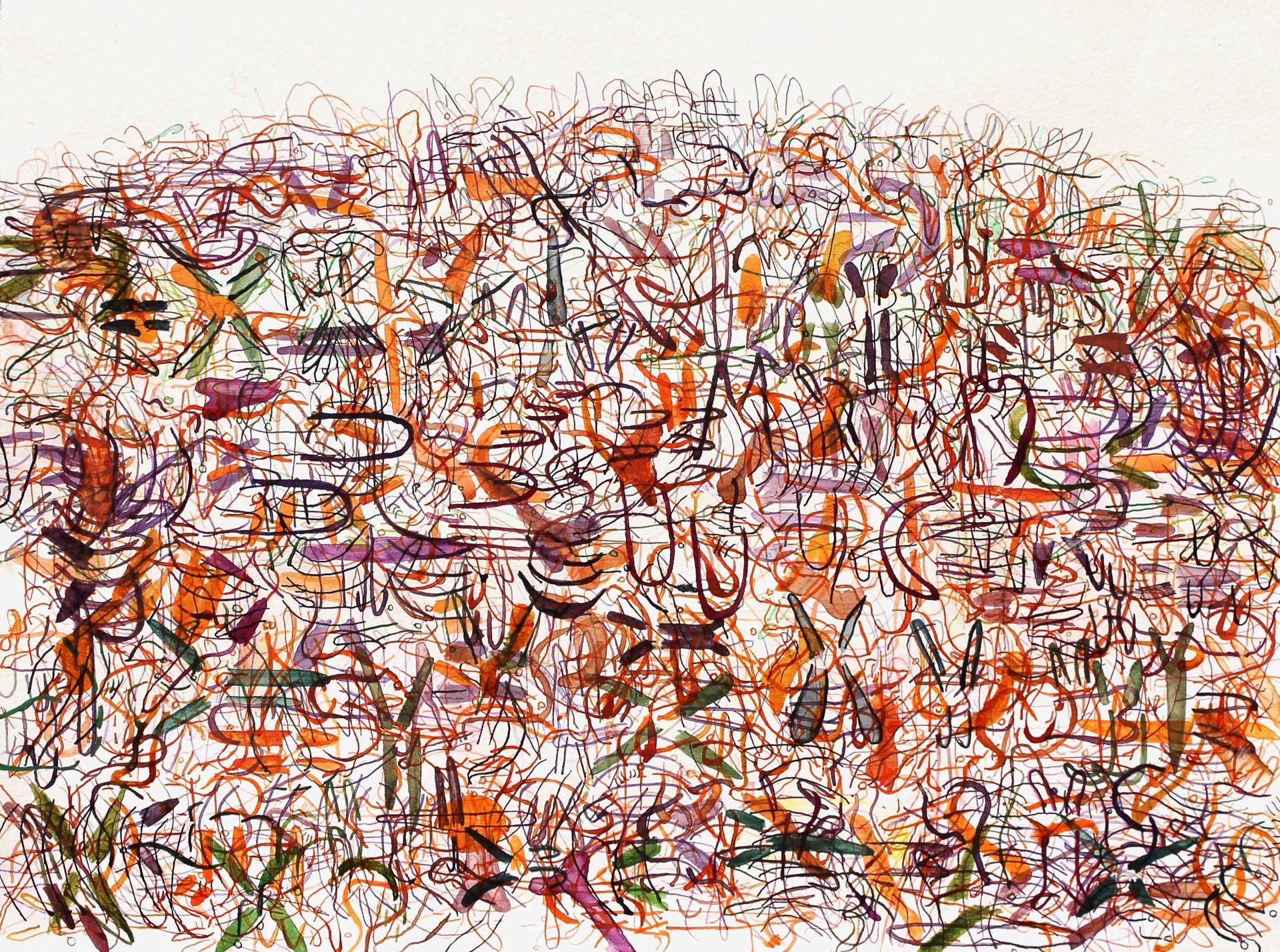 It is a painting of a bunch of different colors on a white background.