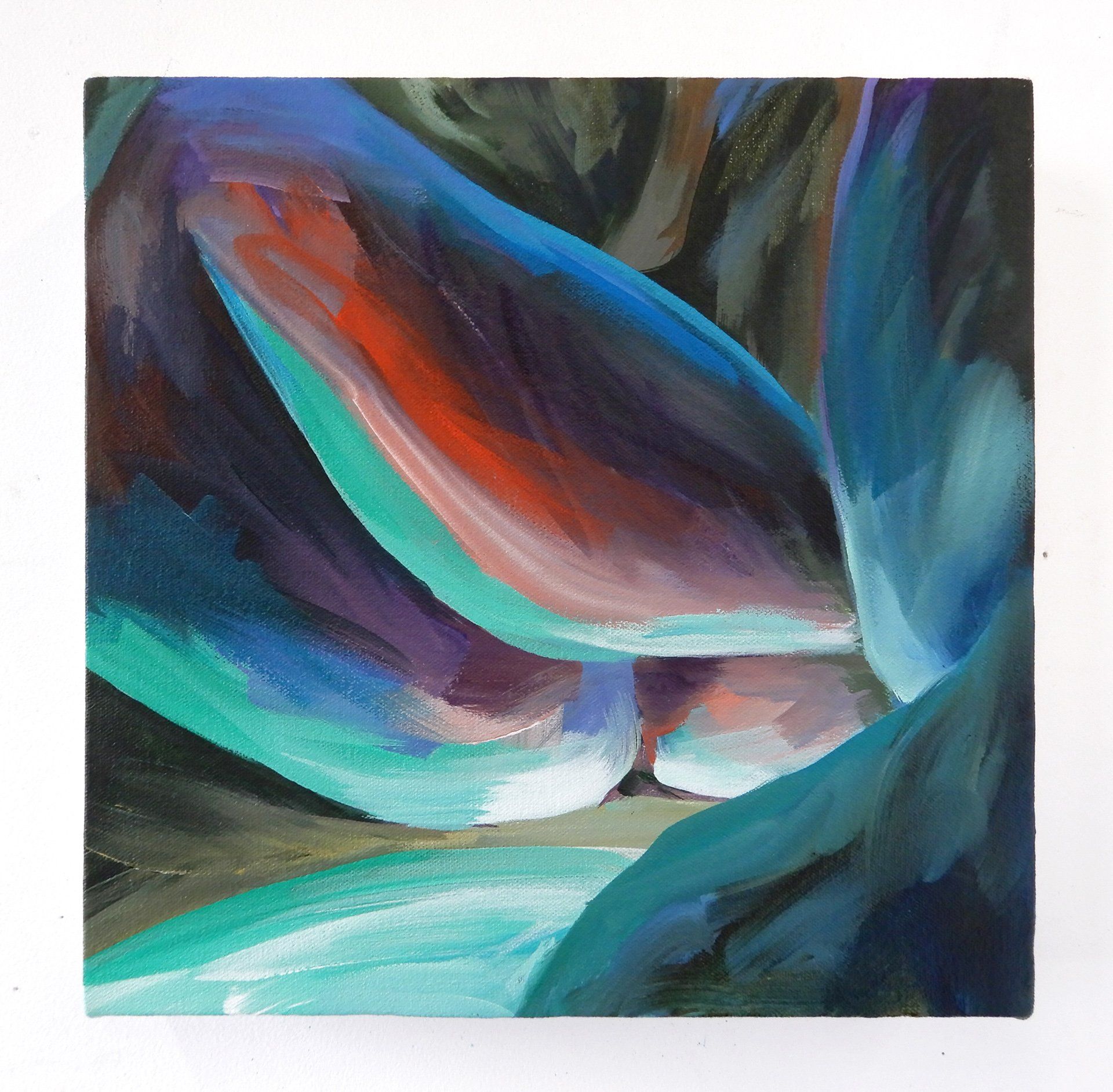 A close up of a painting of a plant